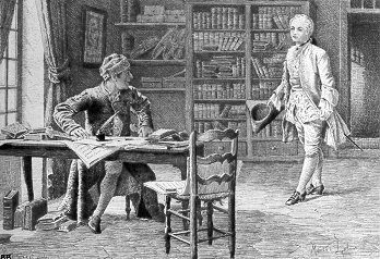 Mme d'Houdetot rend visite  Rousseau